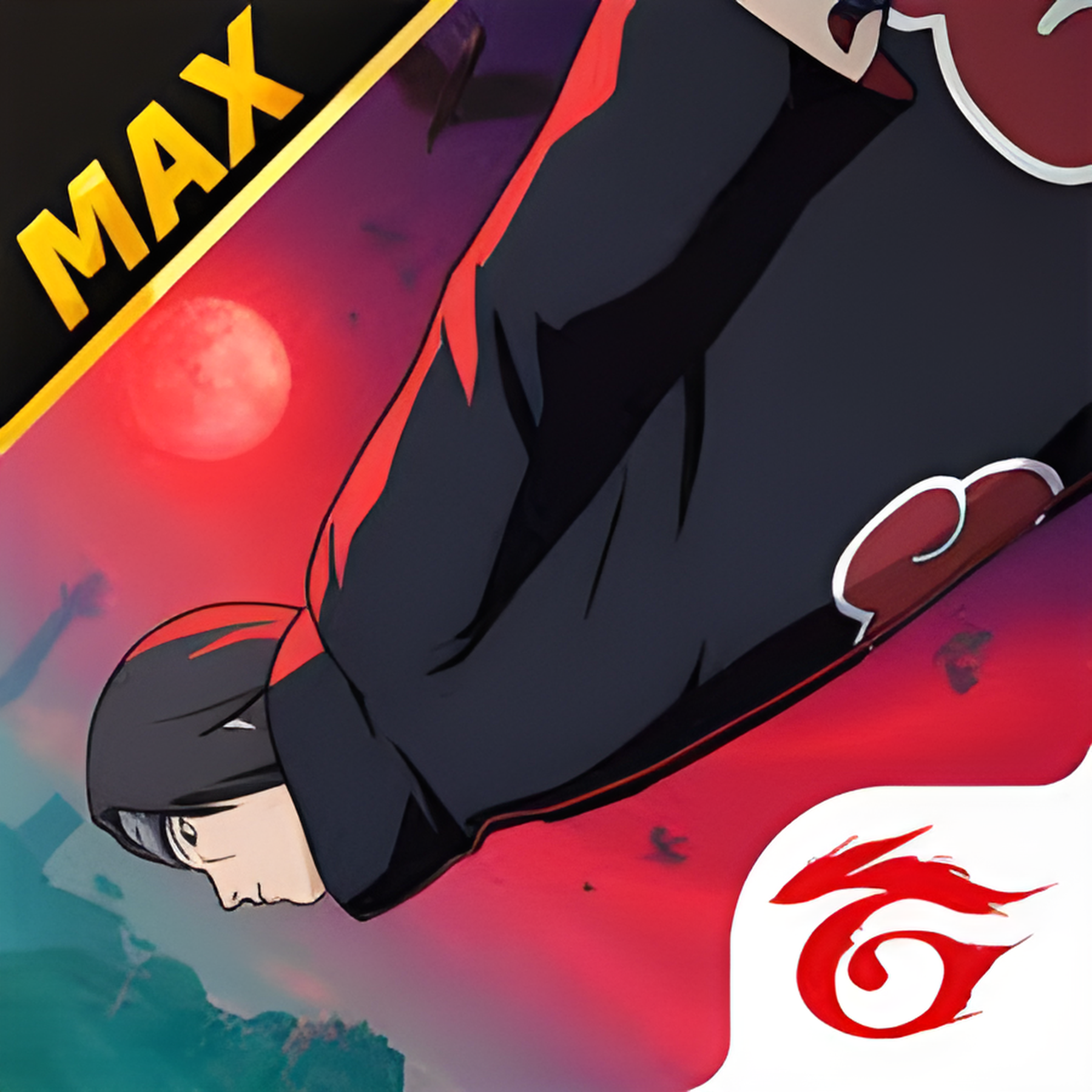 3D rendered Free Fire game character in action pose with futuristic weapons and tropical background glowing with neon light effects